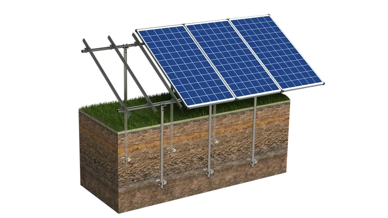 Parque solar sobre cimentación de pilotes helicoidales