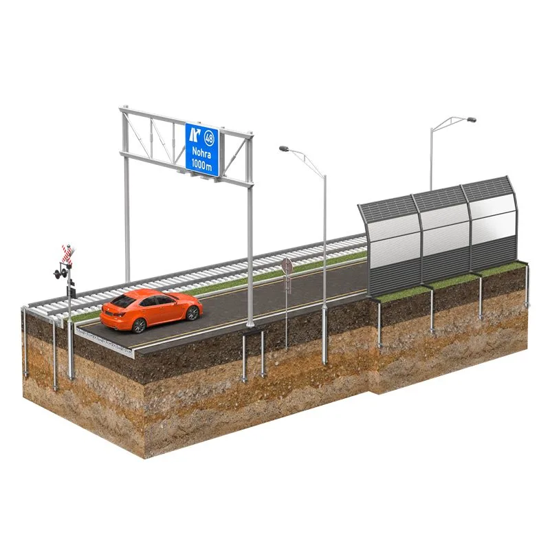 Infraestructura viaria y ferroviaria sobre pilotes helicoidales